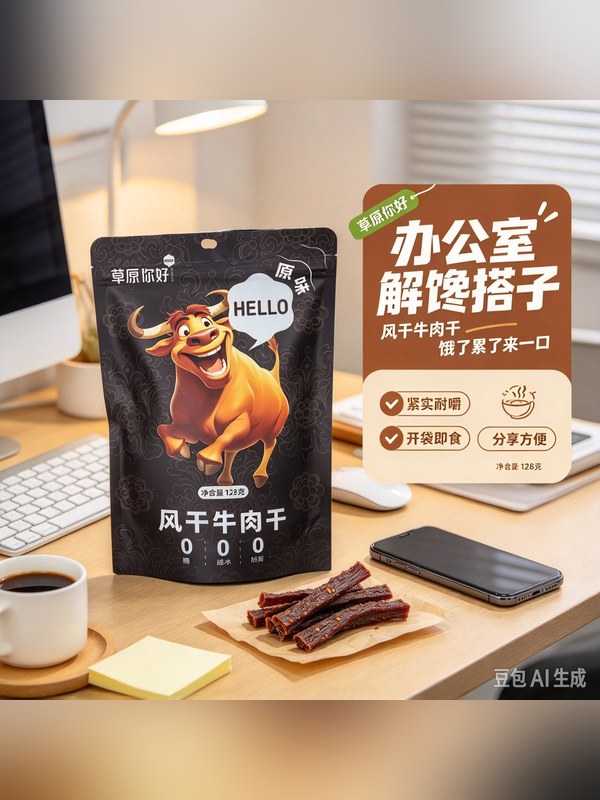 草原你好风干牛肉干（和牛·原味）128g